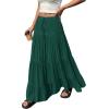 image:imageBTFBM Spring Skirts for Women 2026 Summer Boho Beach Vacation Clothes Casual Pleated High Waisted Flowy Maxi SkirtGreen