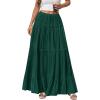 image:imageBTFBM Spring Skirts for Women 2026 Summer Boho Beach Vacation Clothes Casual Pleated High Waisted Flowy Maxi SkirtGreen
