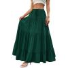 image:imageBTFBM Spring Skirts for Women 2026 Summer Boho Beach Vacation Clothes Casual Pleated High Waisted Flowy Maxi SkirtGreen