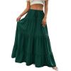 image:imageBTFBM Spring Skirts for Women 2026 Summer Boho Beach Vacation Clothes Casual Pleated High Waisted Flowy Maxi SkirtGreen