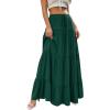image:imageBTFBM Spring Skirts for Women 2026 Summer Boho Beach Vacation Clothes Casual Pleated High Waisted Flowy Maxi SkirtGreen