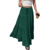 image:imageBTFBM Spring Skirts for Women 2026 Summer Boho Beach Vacation Clothes Casual Pleated High Waisted Flowy Maxi SkirtGreen