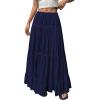 image:imageBTFBM Spring Skirts for Women 2026 Summer Boho Beach Vacation Clothes Casual Pleated High Waisted Flowy Maxi SkirtNavy Blue