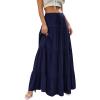 image:imageBTFBM Spring Skirts for Women 2026 Summer Boho Beach Vacation Clothes Casual Pleated High Waisted Flowy Maxi SkirtNavy Blue