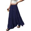 image:imageBTFBM Spring Skirts for Women 2026 Summer Boho Beach Vacation Clothes Casual Pleated High Waisted Flowy Maxi SkirtNavy Blue