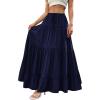 image:imageBTFBM Spring Skirts for Women 2026 Summer Boho Beach Vacation Clothes Casual Pleated High Waisted Flowy Maxi SkirtNavy Blue