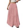 image:imageBTFBM Spring Skirts for Women 2026 Summer Boho Beach Vacation Clothes Casual Pleated High Waisted Flowy Maxi SkirtPink