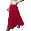 image:imageBTFBM Spring Skirts for Women 2026 Summer Boho Beach Vacation Clothes Casual Pleated High Waisted Flowy Maxi SkirtRed