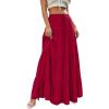 image:imageBTFBM Spring Skirts for Women 2026 Summer Boho Beach Vacation Clothes Casual Pleated High Waisted Flowy Maxi SkirtRed