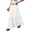image:imageBTFBM Spring Skirts for Women 2026 Summer Boho Beach Vacation Clothes Casual Pleated High Waisted Flowy Maxi SkirtWhite
