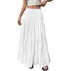 image:imageBTFBM Spring Skirts for Women 2026 Summer Boho Beach Vacation Clothes Casual Pleated High Waisted Flowy Maxi SkirtWhite