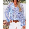 image:imageBTFBM Blouses for Women Dressy Casual Floral Summer Boho Tops V Neck Lightweight Long Sleeve Shirts Spring Clothes 2026Floral Dark Blue