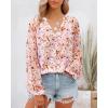 image:imageBTFBM Blouses for Women Dressy Casual Floral Summer Boho Tops V Neck Lightweight Long Sleeve Shirts Spring Clothes 2026Floral Orange