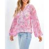 image:imageBTFBM Blouses for Women Dressy Casual Floral Summer Boho Tops V Neck Lightweight Long Sleeve Shirts Spring Clothes 2026Floral Print Pink