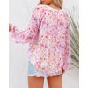 image:imageBTFBM Blouses for Women Dressy Casual Floral Summer Boho Tops V Neck Lightweight Long Sleeve Shirts Spring Clothes 2026Floral Red