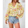 image:imageBTFBM Blouses for Women Dressy Casual Floral Summer Boho Tops V Neck Lightweight Long Sleeve Shirts Spring Clothes 2026Floral Yellow