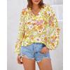 image:imageBTFBM Blouses for Women Dressy Casual Floral Summer Boho Tops V Neck Lightweight Long Sleeve Shirts Spring Clothes 2026Floral Yellow