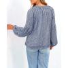 image:imageBTFBM Blouses for Women Dressy Casual Floral Summer Boho Tops V Neck Lightweight Long Sleeve Shirts Spring Clothes 2026Leopard Dark Blue