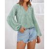 image:imageBTFBM Blouses for Women Dressy Casual Floral Summer Boho Tops V Neck Lightweight Long Sleeve Shirts Spring Clothes 2026Leopard Green