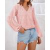 image:imageBTFBM Blouses for Women Dressy Casual Floral Summer Boho Tops V Neck Lightweight Long Sleeve Shirts Spring Clothes 2026Leopard Pink