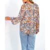 image:imageBTFBM Blouses for Women Dressy Casual Floral Summer Boho Tops V Neck Lightweight Long Sleeve Shirts Spring Clothes 2026Multicolor Dark Blue