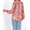 image:imageBTFBM Blouses for Women Dressy Casual Floral Summer Boho Tops V Neck Lightweight Long Sleeve Shirts Spring Clothes 2026Multicolor Red