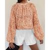 image:imageBTFBM Blouses for Women Dressy Casual Floral Summer Boho Tops V Neck Lightweight Long Sleeve Shirts Spring Clothes 2026Print Orange