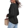 image:imageBTFBM Blouses for Women Dressy Casual Floral Summer Boho Tops V Neck Lightweight Long Sleeve Shirts Spring Clothes 2026Solid Black