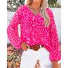 image:imageBTFBM Blouses for Women Dressy Casual Floral Summer Boho Tops V Neck Lightweight Long Sleeve Shirts Spring Clothes 2026White Flower Rose Red