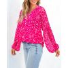 image:imageBTFBM Blouses for Women Dressy Casual Floral Summer Boho Tops V Neck Lightweight Long Sleeve Shirts Spring Clothes 2026White Flower Rose Red