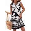 image:imageBTFBM Casual Summer Dresses for Women 2026 Spring Sleeveless Boho Floral Tank Mini Sun Dress Beach Vacation SundressesFloral White Black