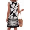 image:imageBTFBM Casual Summer Dresses for Women 2026 Spring Sleeveless Boho Floral Tank Mini Sun Dress Beach Vacation SundressesFloral White Black