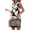 image:imageBTFBM Casual Summer Dresses for Women 2026 Spring Sleeveless Boho Floral Tank Mini Sun Dress Beach Vacation SundressesFloral White Black