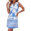 image:imageBTFBM Casual Summer Dresses for Women 2026 Spring Sleeveless Boho Floral Tank Mini Sun Dress Beach Vacation SundressesFloral White Blue