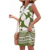 image:imageBTFBM Casual Summer Dresses for Women 2026 Spring Sleeveless Boho Floral Tank Mini Sun Dress Beach Vacation SundressesFloral White Green