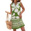 image:imageBTFBM Casual Summer Dresses for Women 2026 Spring Sleeveless Boho Floral Tank Mini Sun Dress Beach Vacation SundressesFloral White Green