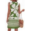 image:imageBTFBM Casual Summer Dresses for Women 2026 Spring Sleeveless Boho Floral Tank Mini Sun Dress Beach Vacation SundressesFloral White Green