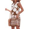 image:imageBTFBM Casual Summer Dresses for Women 2026 Spring Sleeveless Boho Floral Tank Mini Sun Dress Beach Vacation SundressesFloral White Khaki