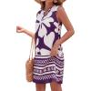 image:imageBTFBM Casual Summer Dresses for Women 2026 Spring Sleeveless Boho Floral Tank Mini Sun Dress Beach Vacation SundressesFloral White Purple