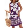image:imageBTFBM Casual Summer Dresses for Women 2026 Spring Sleeveless Boho Floral Tank Mini Sun Dress Beach Vacation SundressesFloral White Purple