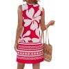 image:imageBTFBM Casual Summer Dresses for Women 2026 Spring Sleeveless Boho Floral Tank Mini Sun Dress Beach Vacation SundressesFloral White Red