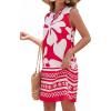 image:imageBTFBM Casual Summer Dresses for Women 2026 Spring Sleeveless Boho Floral Tank Mini Sun Dress Beach Vacation SundressesFloral White Red