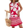 image:imageBTFBM Casual Summer Dresses for Women 2026 Spring Sleeveless Boho Floral Tank Mini Sun Dress Beach Vacation SundressesFloral White Red