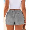 image:imageBTFBM Striped Boxer Shorts for Women 2026 Spring Summer Y2k Vacation Beach Bottoms Lounge Sleep Pajama PJ Pants ClothesBlack White