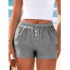 image:imageBTFBM Striped Boxer Shorts for Women 2026 Spring Summer Y2k Vacation Beach Bottoms Lounge Sleep Pajama PJ Pants ClothesBlack White