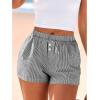 image:imageBTFBM Striped Boxer Shorts for Women 2026 Spring Summer Y2k Vacation Beach Bottoms Lounge Sleep Pajama PJ Pants ClothesBlack White