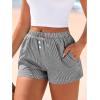 image:imageBTFBM Striped Boxer Shorts for Women 2026 Spring Summer Y2k Vacation Beach Bottoms Lounge Sleep Pajama PJ Pants ClothesBlack White