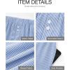 image:imageBTFBM Striped Boxer Shorts for Women 2026 Spring Summer Y2k Vacation Beach Bottoms Lounge Sleep Pajama PJ Pants ClothesBlue White