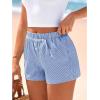 image:imageBTFBM Striped Boxer Shorts for Women 2026 Spring Summer Y2k Vacation Beach Bottoms Lounge Sleep Pajama PJ Pants ClothesBlue White