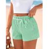 image:imageBTFBM Striped Boxer Shorts for Women 2026 Spring Summer Y2k Vacation Beach Bottoms Lounge Sleep Pajama PJ Pants ClothesGreen White